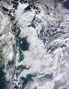 Snow covers all of the UK